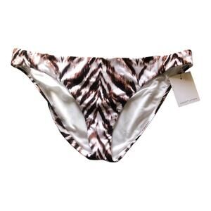 Gibson Latimer NWT  Women’s Fierce Animal Print Lines Hipster Bikini Bottoms LG